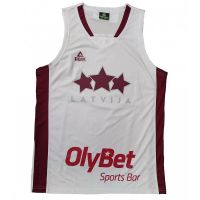 camiseta baloncesto seleccion de letonia - peak blanca