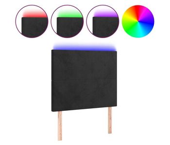 Vidaxl cabecero con luces led terciopelo negro 100x5x118/128 cm