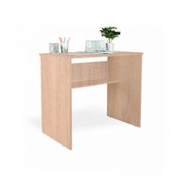 mesa de escritorio compacta con estante 90x495 cm melamina cambria