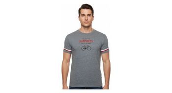 Camiseta de manga corta rubb r happiness grey