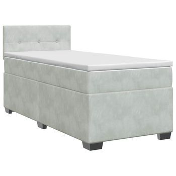 Cama Tapizada 201,5x101x88 Cm Terciopelo - Gris