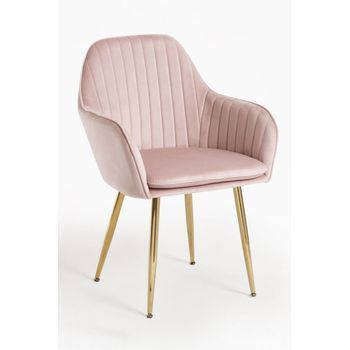 Silla Chic Golden De Terciopelo 87*56*44 Cm - Rosa