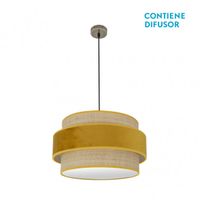 colgante reyes 2xe27 cueronatural-yema regx50x50 cm