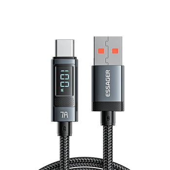 Cable MENSAJE 7A USB-A a Tipo C QC carga rápida transmisión de datos núcleo de cobre de 1M/2M de largo para iPhone 15 15