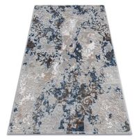 alfombra acrilica vals 6744 abstraccion vintage gris  azul 80x250 cm