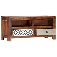 mueble de tv madera maciza de sheesham 90x30x40 cm