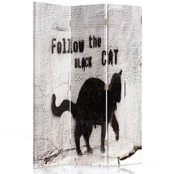 Biombo Cat Graffiti - Separador De Ambientes Cm. 110x150 (3 Paneles)