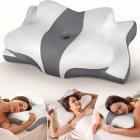 almohada cervical de espuma viscoelastica con forma de mariposa de recuperacion lenta transpirable y que proporciona comodidad a la columna cervical