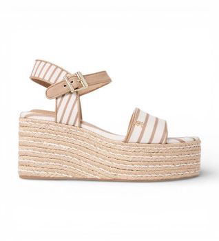 Tommy Hilfiger para mujer. FW0FW09284 Sandalias Jamie beige (36), Tela, 5 a 8cm, Hebilla, Casual