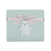 manta de punto de algodon bear with me menta