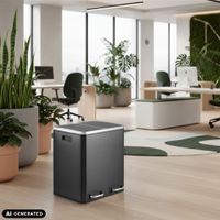 cubo de basura de acero de 30 litros negro