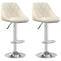 taburete de cocina 2 unidades de terciopelo crema vidaxl