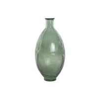 jarron cristal reciclado 30x30x59 rayado verde