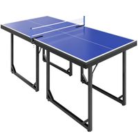homcom mesa de ping-pong plegable con red 182x91x76 cm azul