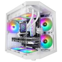 mars gaming mc-3tlite caja gaming microatx triple cristal templado ventilador frgb 120mm blanco