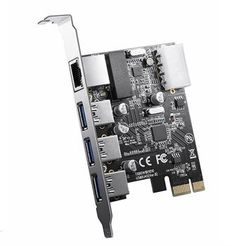 Tarjeta de expansión ORICO PCIe a USB3.0 y Ethernet Gigabit 5Gbps Transferencia de datos 2Gbps Red Compatibilidad amplia