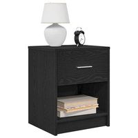 mesitas de noche - mueble para dormitorio - madera de ingenieria - negro 40x34x50cm