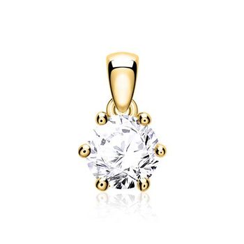 14 quilates colgante de oro para mujer con diamante