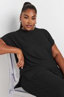 yours curve black crinkle plisse tshirt mujer curvy y tallas grandes yours