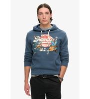 superdry para hombre m2013702a sudadera grafica con capucha y logotipo tokyo vintage azul xxl casual algodon sostenible
