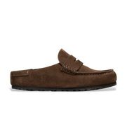 birkenstock para mujer 1031701 mocasines naples wrapped de piel ajuste estrecho marron 39 plano ante ninguno casual