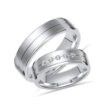 Alianzas plata 925 grabado circonita