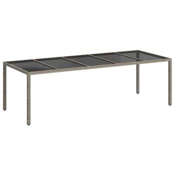 Mesa De Jardín | Mesa De Exterior Gris 250 X 100 X 75 Cm Ratán Sintético