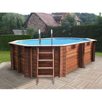 piscina de madera grenade 2 gre 436cm ovalada filtro arena