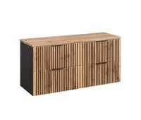 mueble bajo lavabo 120cm encimera gaia madera y negro