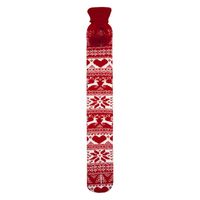cassandra long hot water bottle nordic knitted red