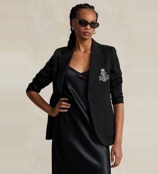 Polo Ralph Lauren para mujer. 211910133002 Americana Single negro (42), Casual, Clásico, Poliéster