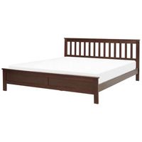 cama de madera marron oscuro 180 x 200 cm somier de listones estilo tradicional mayenne