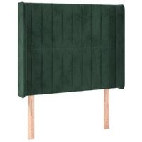 cabecero cama mueble de dormitorio con led de terciopelo 103 x 16 x 118128 cm verde oscuro m020002010