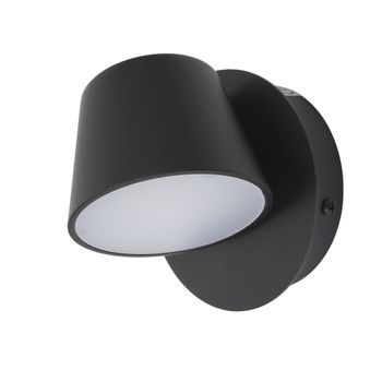 Aplique de pared negro con foco lectura 6w orientable