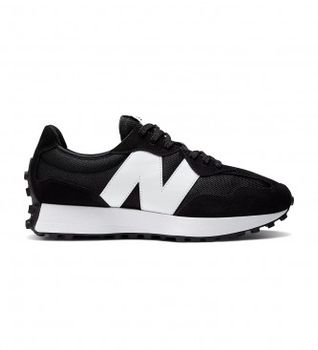 New Balance para hombre. MS327V1 Zapatillas de piel 327 negro (40), Plano, Cordones, Casual