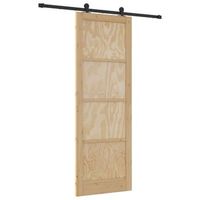 puerta corredera natural y negro 83 x 232 cm vidaxl