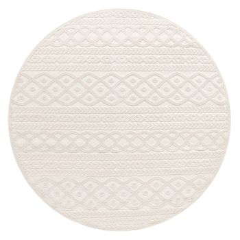 Alfombras de interior y exterior Cotara crema 160 cm redondo