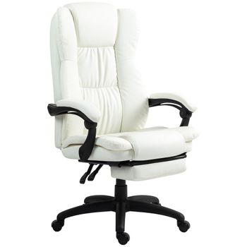 Silla de oficina 68.5x68.5x121 cm crema