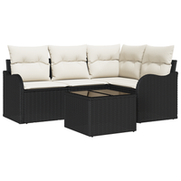 juego de sofa de jardin de 4 uds con cojines de poliratan marron cfw450571