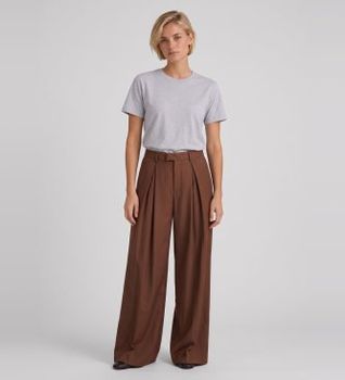 Berwich para mujer. gt1523x Pantalón Pleat marrón (38), Lana, Clásico