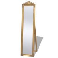 espejo de pie estilo barroco madera dorado 160x40 cm