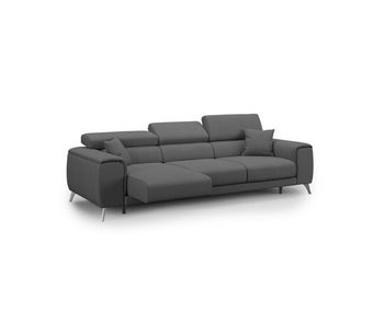 Fusion sofá con asientos deslizantes en tela suave antimanchas 260 cm antracita