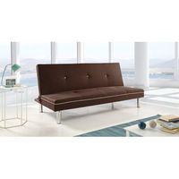 sofa cama zoco click clack - tela - 195 x 88 x 90 chocolate - tela
