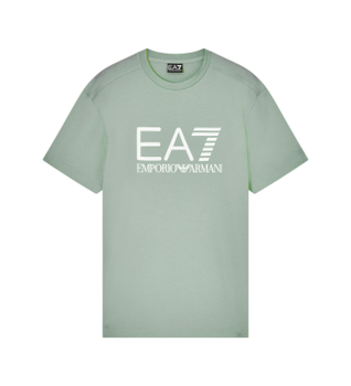 EA7 para hombre. 7M001412_AF22264 Camiseta Core Identity de punto verde (S), Casual, Algodón, Manga corta