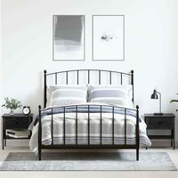 mesita de noche 2 uds - mueble para dormitorio - madera y metal - roble negro 40x42x45cm