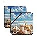 Seashell Sea Beach - Juego de 2 agarraderas cuadradas para horno, resistentes al calor, resistentes al agua
