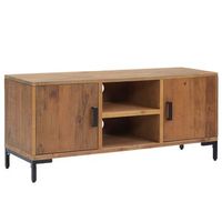 mueble para tv madera maciza pino reciclada marron 110x35x48 cm