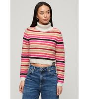 superdry para mujer w6110536a jersey corto de cuello vuelto de rayas multicolor m casual acrilico manga larga