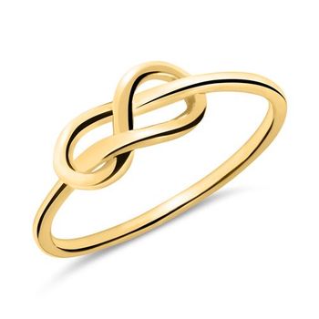9 quilates anillo de oro con el signo del infinito