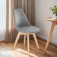 2 sillas de comedor asiento acolchado ergonomicas y estables gris